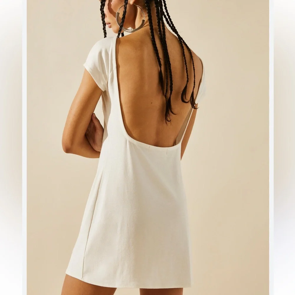 Free People Backless Mini Dress in Ivory - Picture 2 of 3